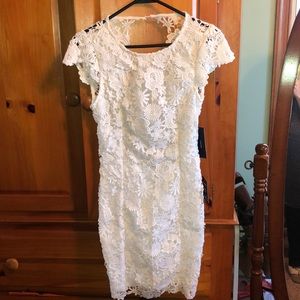 Lulus White Backless Lace Dress - Cocktail Dress